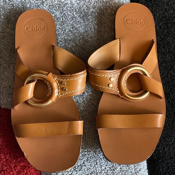 Chloe brown leather sandals size 9 EU40 - Picture 1 of 5